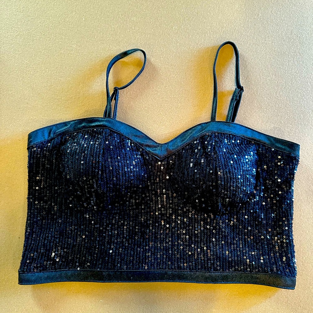 Sequin cami crop top
